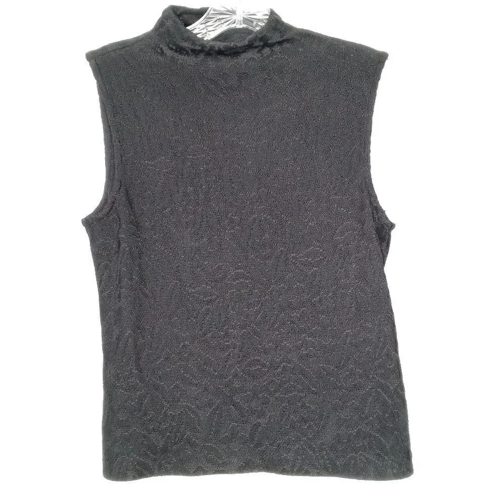 St. John black mock neck top